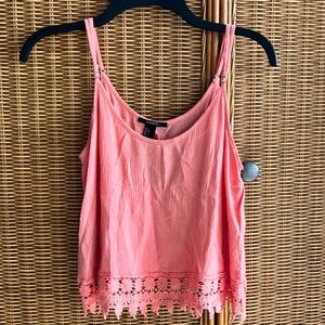 Peach crop tank top
